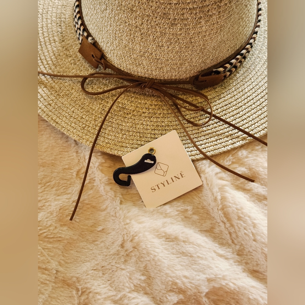 Women's Cream and Brown Sun & Sand Hat.  Wear To The Beach Or Dinner! Sun N Sand